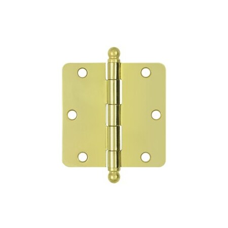 Deltana S35R43-BT Ball Tip 1/4 Radius Hinges Polished Brass, 10PK S35R43-BT-XCP10
